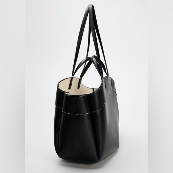 Zara 6096/410 Viral Black Tote Bag - Picture 3 of 9
